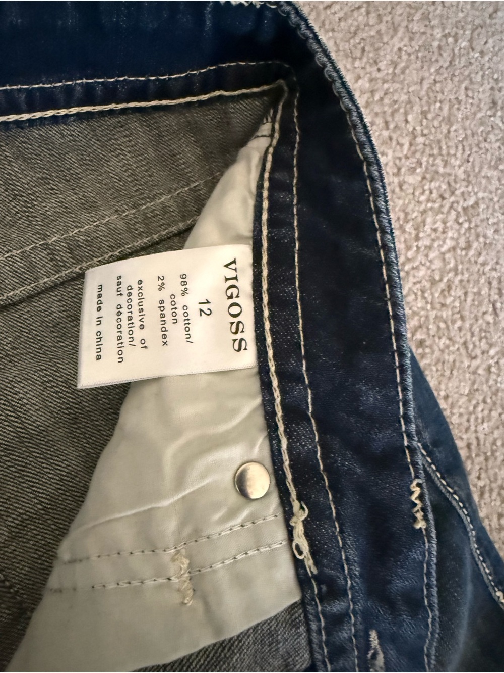 Vigoss Blue Flare Jeans with Whiskered Fade - Picture 3 of 5
